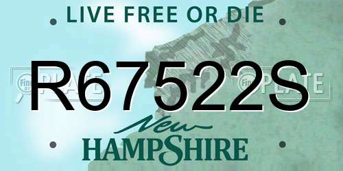 R67522S New Hampshire License Plate