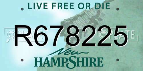 R678225 New Hampshire License Plate