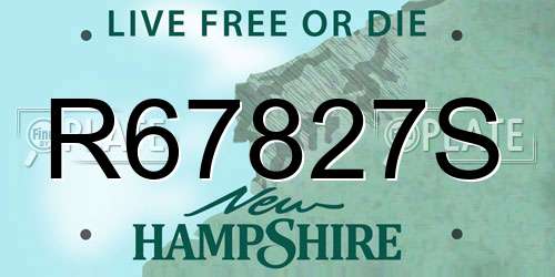 R67827S New Hampshire License Plate