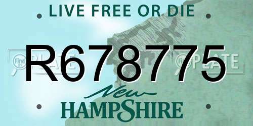 R678775 New Hampshire License Plate