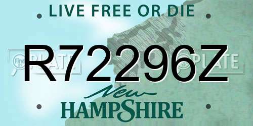 R72296Z New Hampshire License Plate