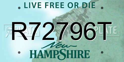 R72796T New Hampshire License Plate