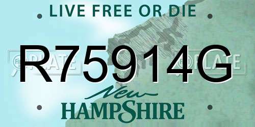 R75914G New Hampshire License Plate
