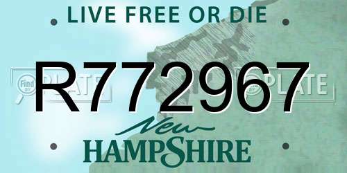 R772967 New Hampshire License Plate