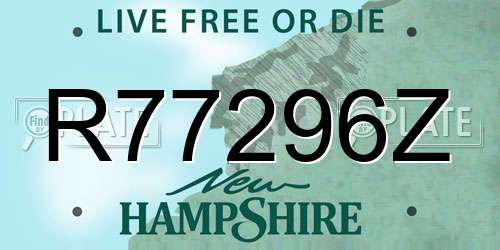 R77296Z New Hampshire License Plate