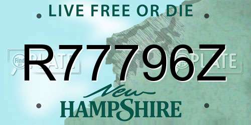 R77796Z New Hampshire License Plate