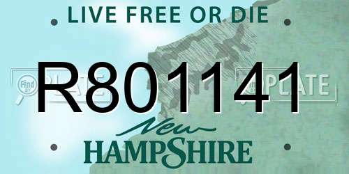 R801141 New Hampshire License Plate