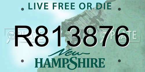 R813876 New Hampshire License Plate