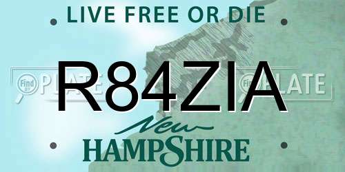 R84ZIA New Hampshire License Plate