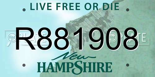 R881908 New Hampshire License Plate