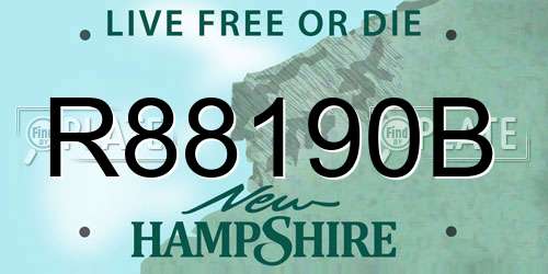 R88190B New Hampshire License Plate