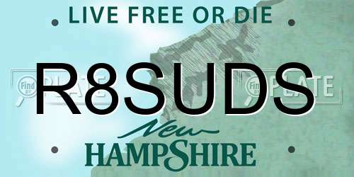R8SUDS New Hampshire License Plate