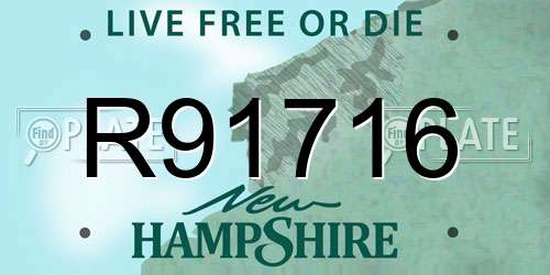 R91716 New Hampshire License Plate
