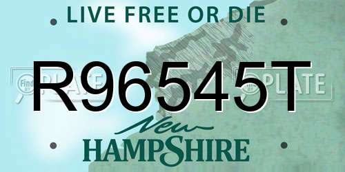 R96545T New Hampshire License Plate