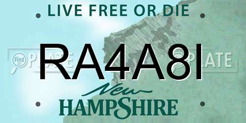 RA4A8I New Hampshire License Plate