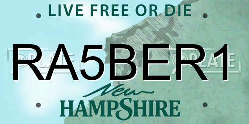 RA5BER1 New Hampshire License Plate