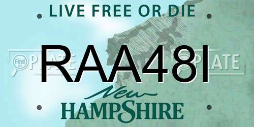 RAA48I New Hampshire License Plate
