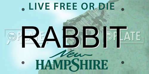 RABBIT New Hampshire License Plate
