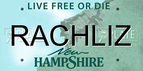 RACHLIZ New Hampshire License Plate