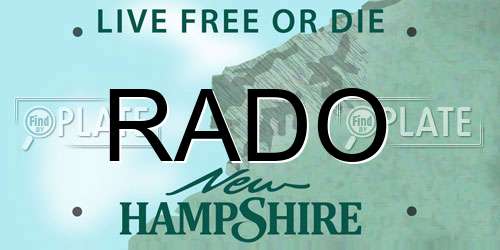 RADO New Hampshire License Plate