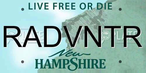 RADVNTR New Hampshire License Plate