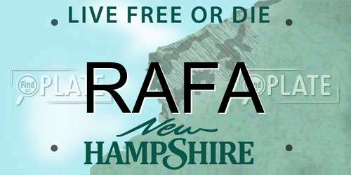 RAFA New Hampshire License Plate