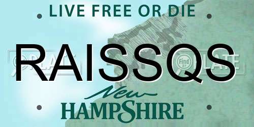 RAISSQS New Hampshire License Plate