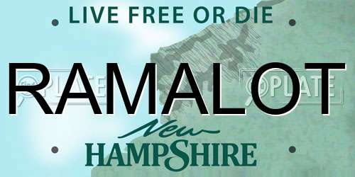 RAMALOT New Hampshire License Plate
