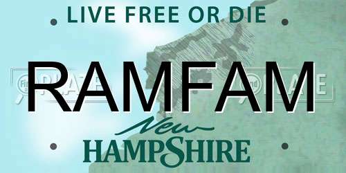 RAMFAM New Hampshire License Plate