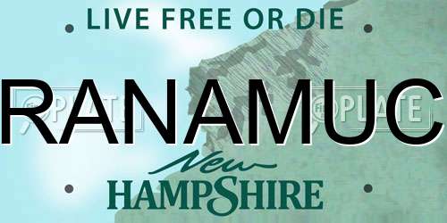 RANAMUC New Hampshire License Plate