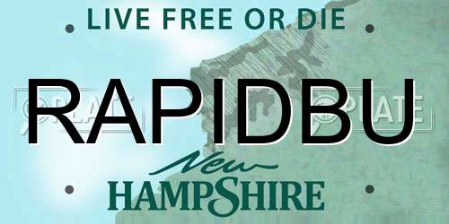 RAPIDBU New Hampshire License Plate