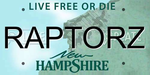 RAPTORZ New Hampshire License Plate