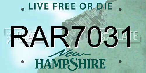 RAR7031 New Hampshire License Plate