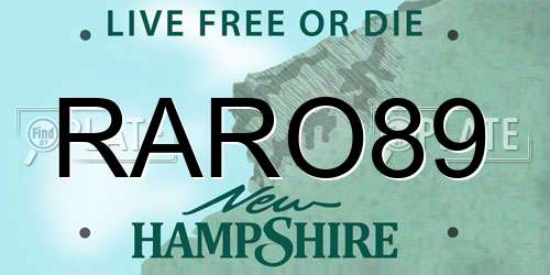 RARO89 New Hampshire License Plate
