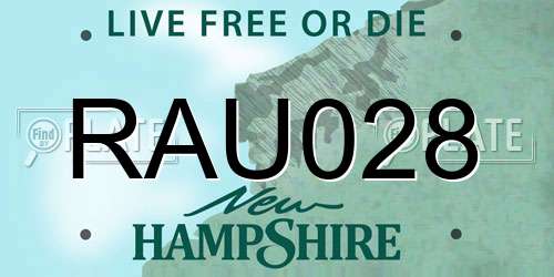 RAU028 New Hampshire License Plate