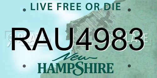 RAU4983 New Hampshire License Plate