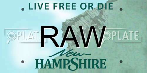 RAW New Hampshire License Plate