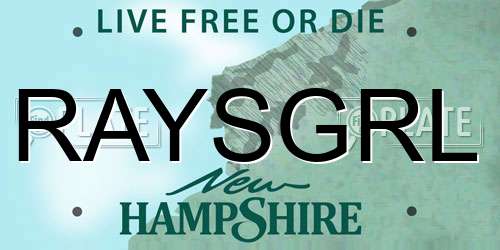 RAYSGRL New Hampshire License Plate