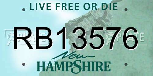 RB13576 New Hampshire License Plate