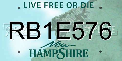 RB1E576 New Hampshire License Plate