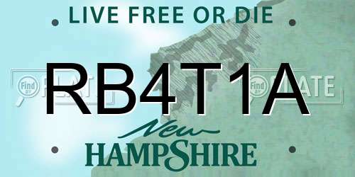RB4T1A New Hampshire License Plate
