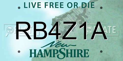 RB4Z1A New Hampshire License Plate
