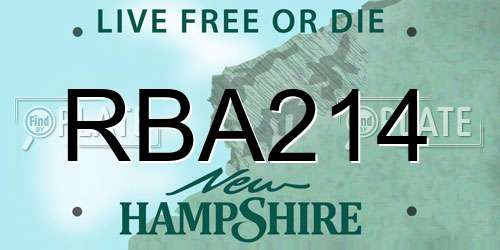 RBA214 New Hampshire License Plate