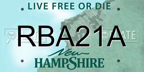RBA21A New Hampshire License Plate
