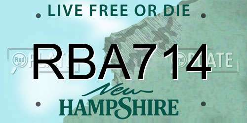 RBA714 New Hampshire License Plate