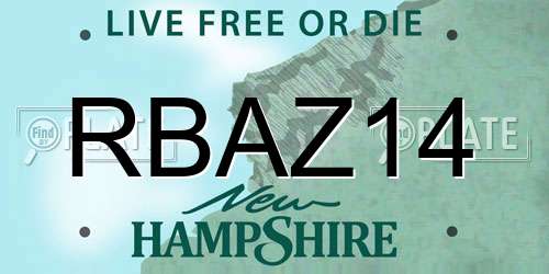 RBAZ14 New Hampshire License Plate