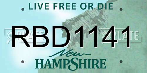 RBD1141 New Hampshire License Plate