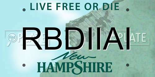 RBDIIAI New Hampshire License Plate
