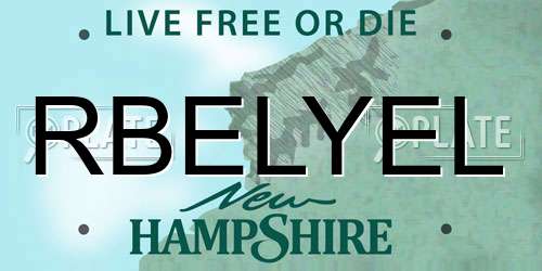 RBELYEL New Hampshire License Plate