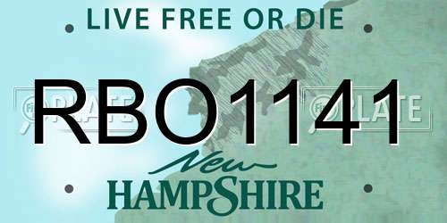 RBO1141 New Hampshire License Plate